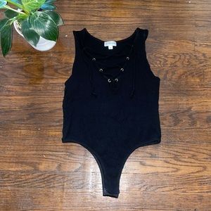 Guess Black Tie Up Bodysuit